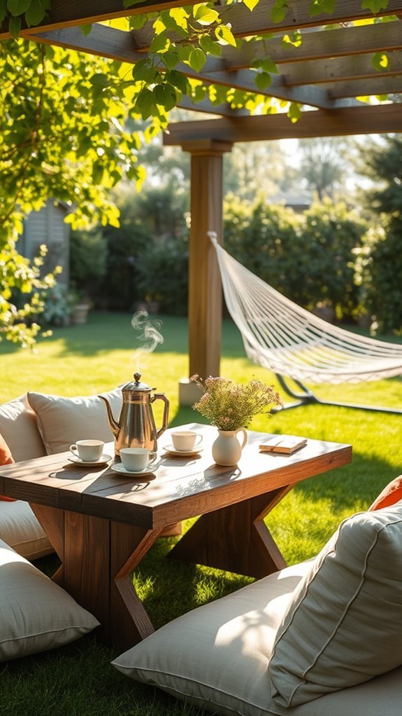 cozy backyard coffee corner