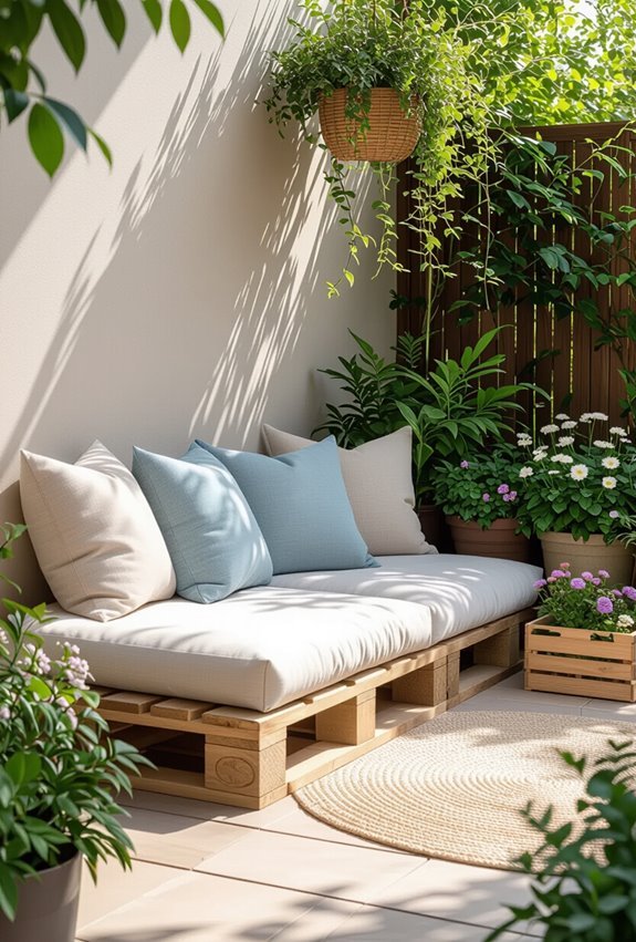 cozy backyard cushion reading nook