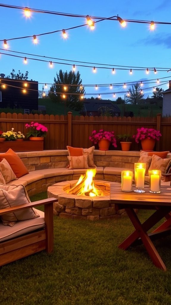 cozy backyard fire pit