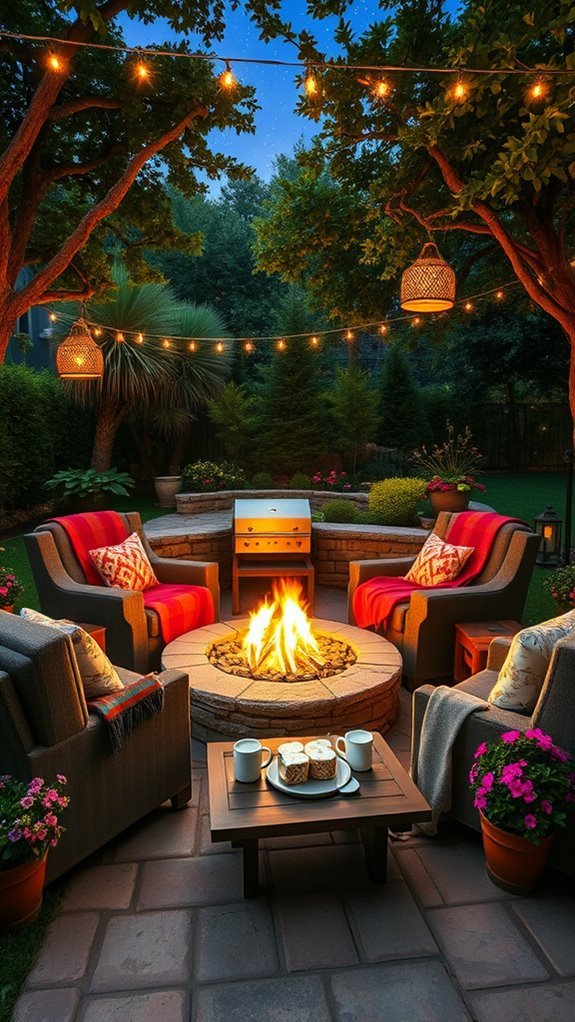 cozy backyard fire pit