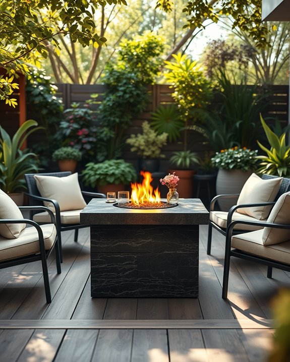 cozy backyard fire table