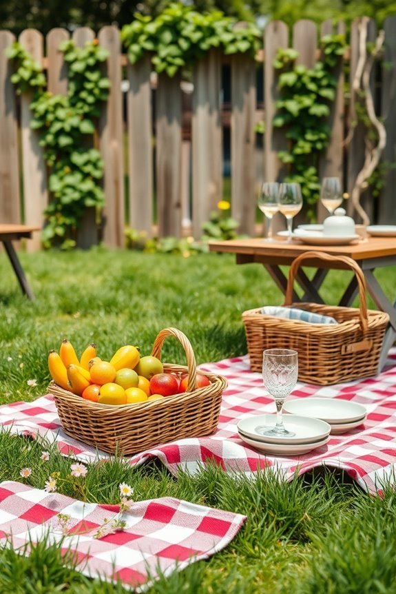cozy backyard picnic setup
