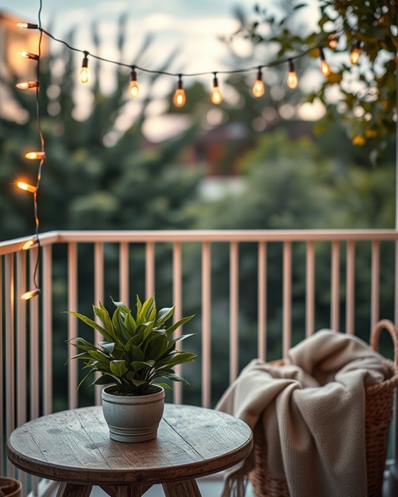 cozy balcony ambiance enhancement