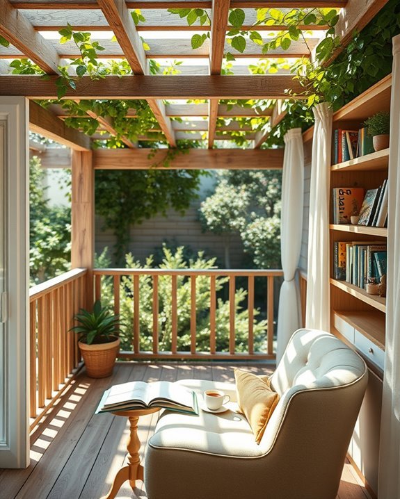 cozy balcony book nook