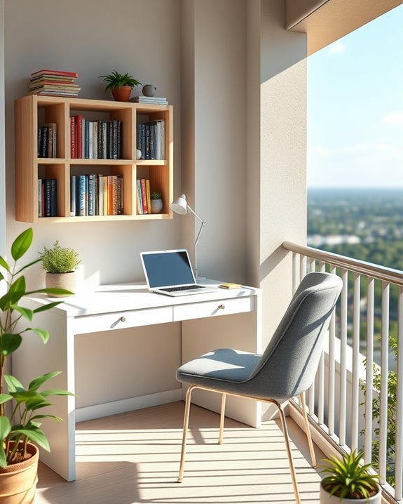 cozy balcony book nook