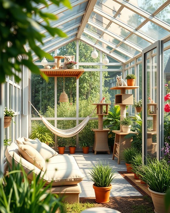 cozy balcony cat oasis