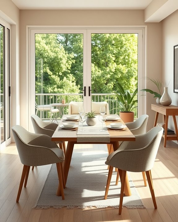 cozy balcony dining area