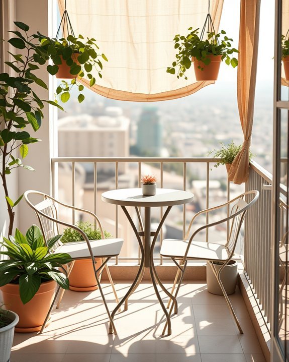 cozy balcony dining nook