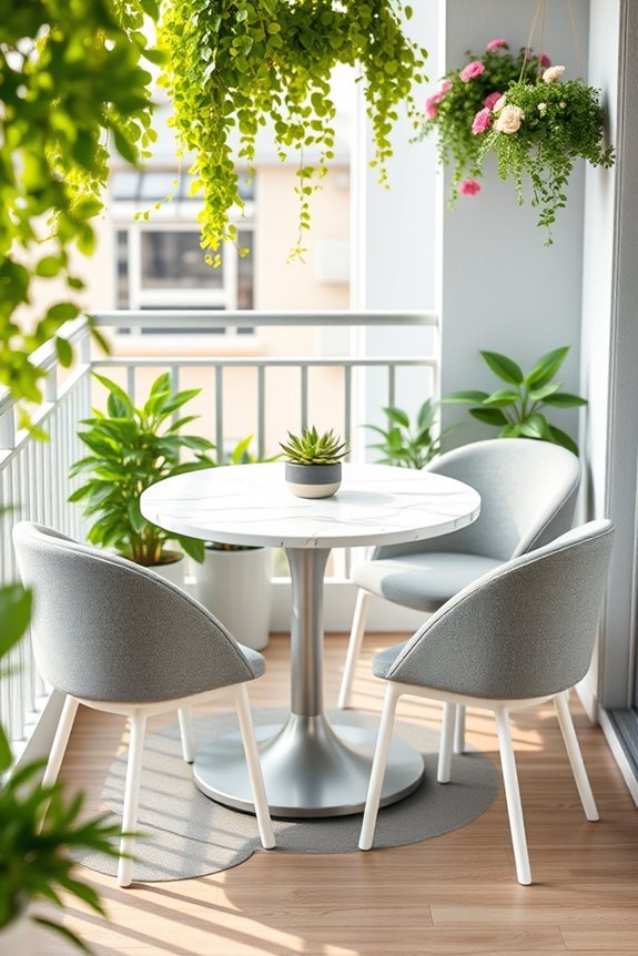 cozy balcony dining nook