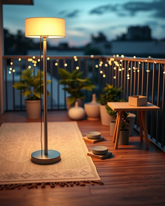 cozy balcony floor lamps