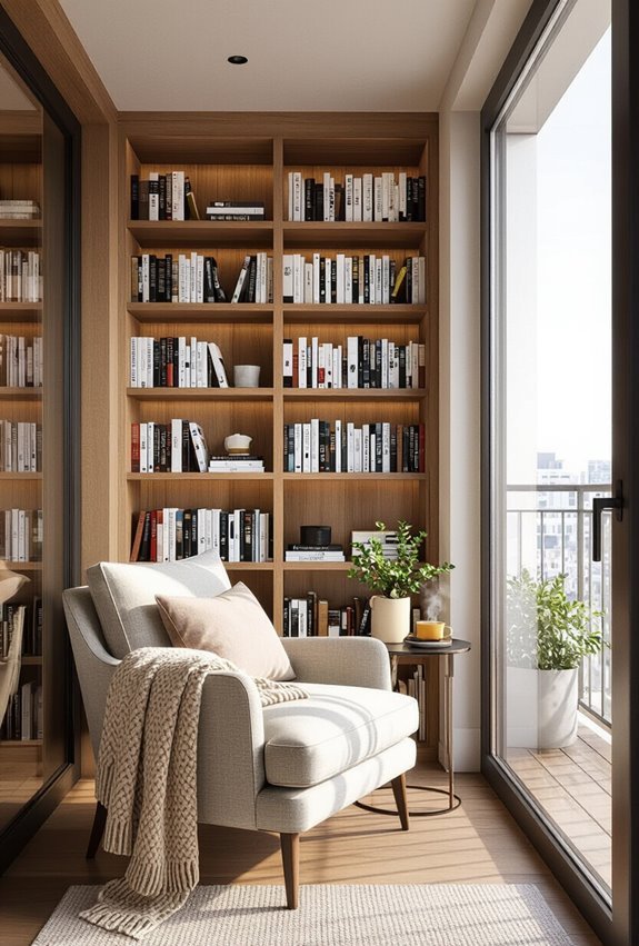 cozy balcony home library