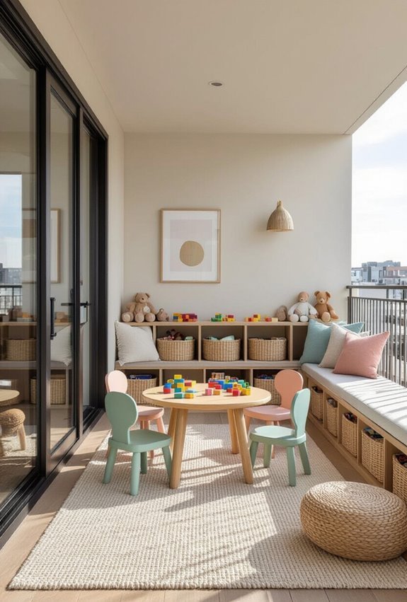 cozy balcony kids playroom