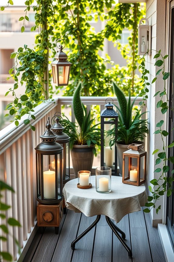 cozy balcony lantern ambiance