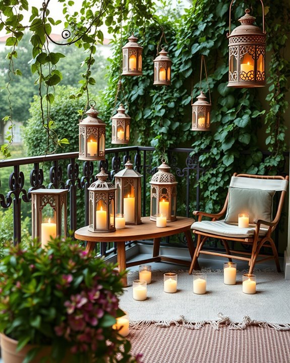 cozy balcony lantern ambiance