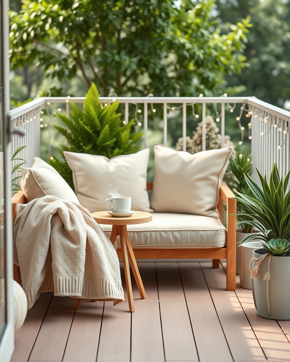 cozy balcony retreat setup