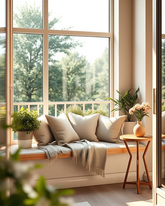 cozy balcony window seat