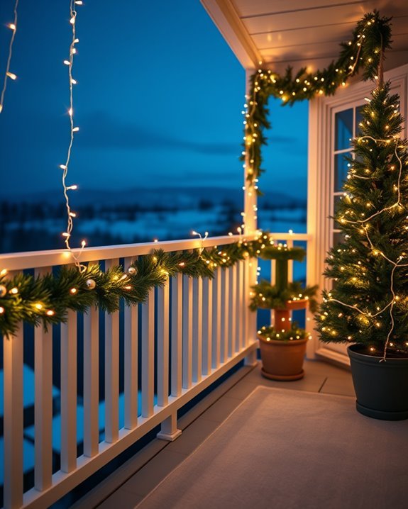 cozy balcony winter retreat