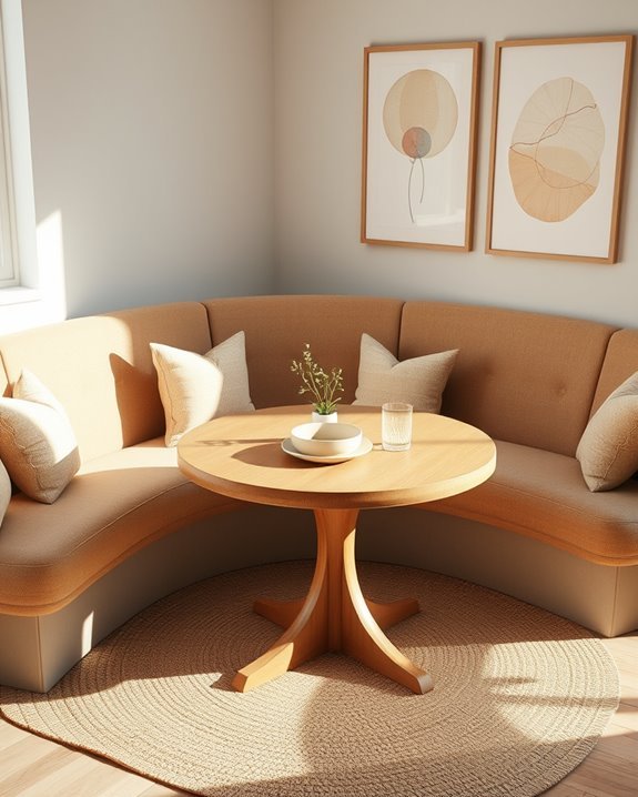 cozy banquette dining nook