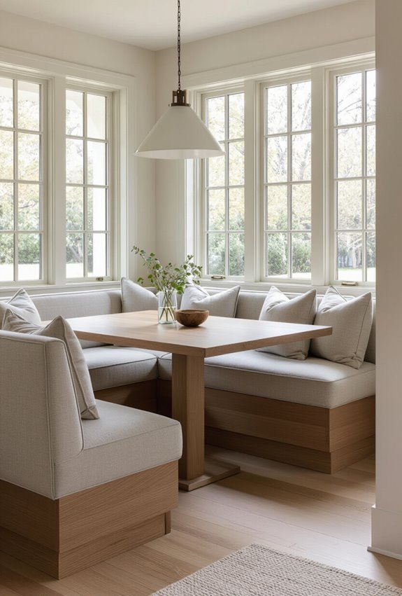 cozy banquette dining nook