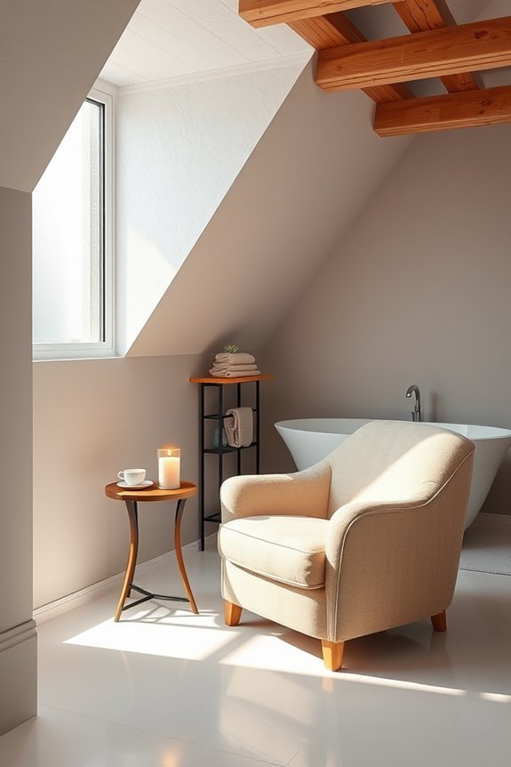 cozy bathroom reading nook