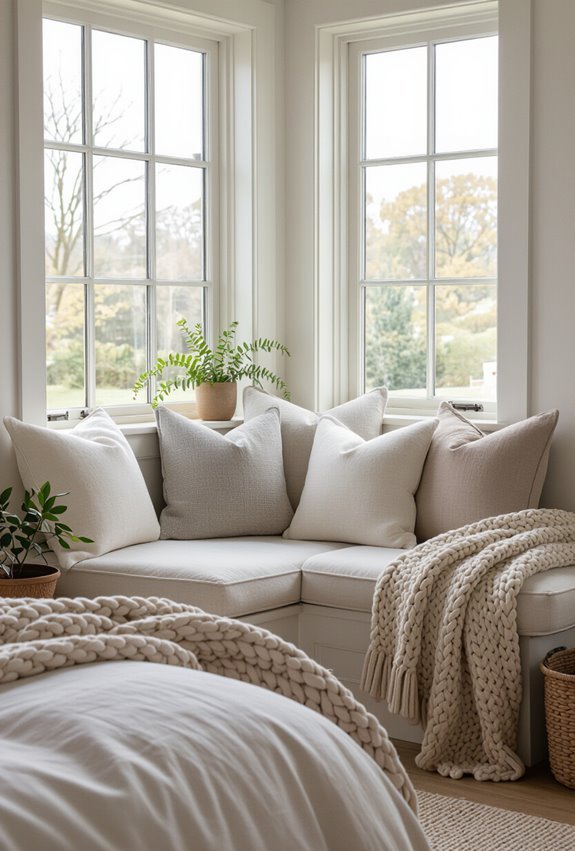 cozy bay window reading nook
