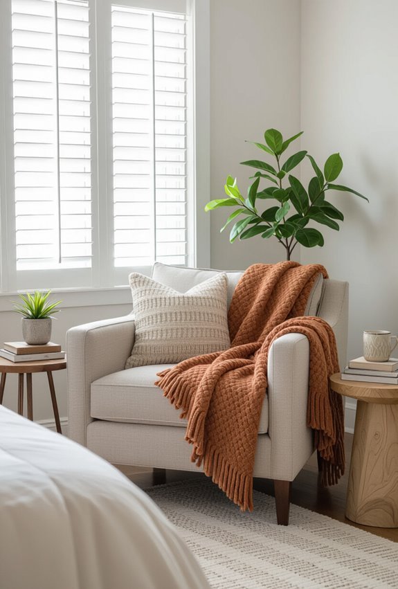 cozy bedroom corner reading nook