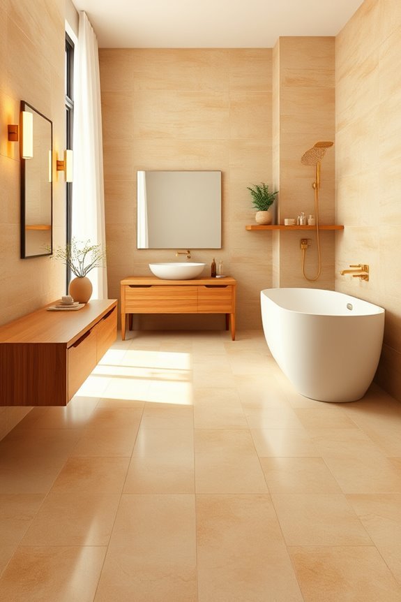 cozy beige and wood