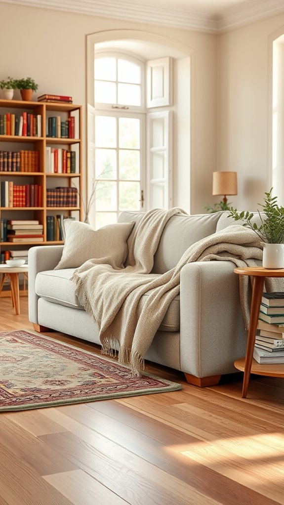 cozy blankets enhance decor