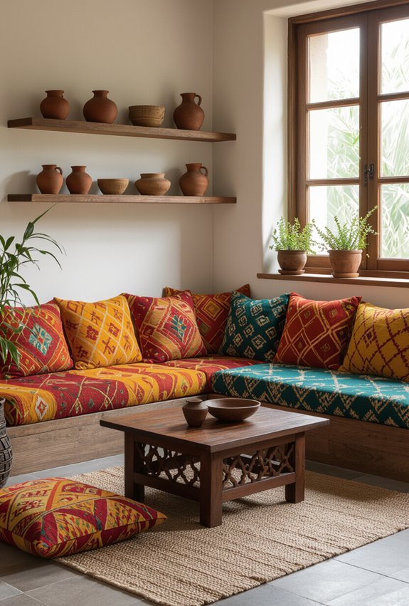 cozy bohemian indian floor nook