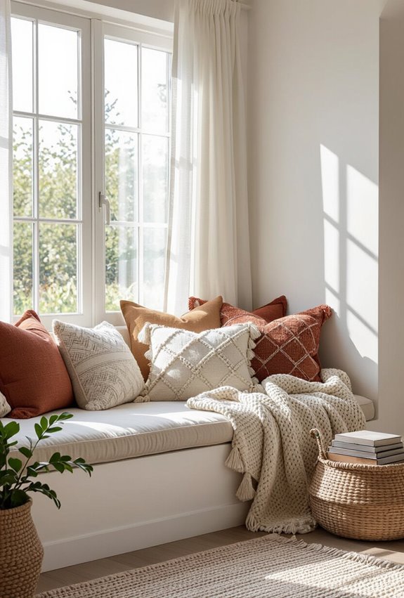 cozy boho reading corner