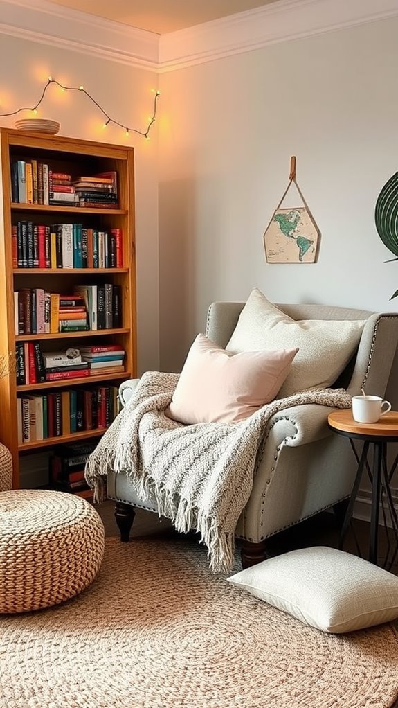 cozy book corner setup