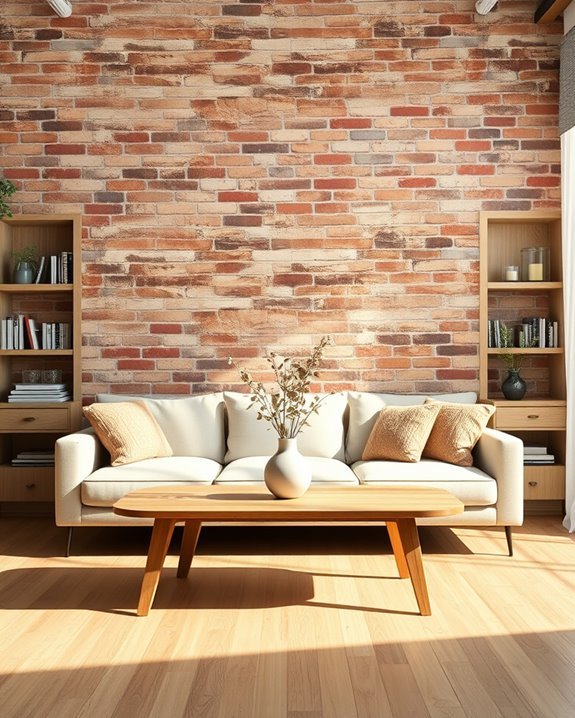cozy brick living room