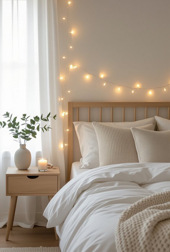 cozy budget friendly string lighting