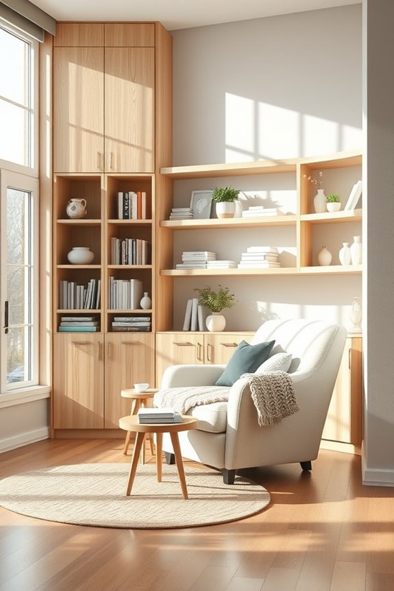 cozy built in reading nook