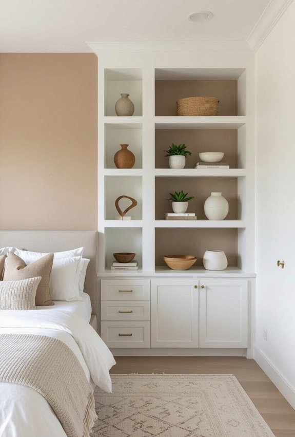 cozy built in shelving accents