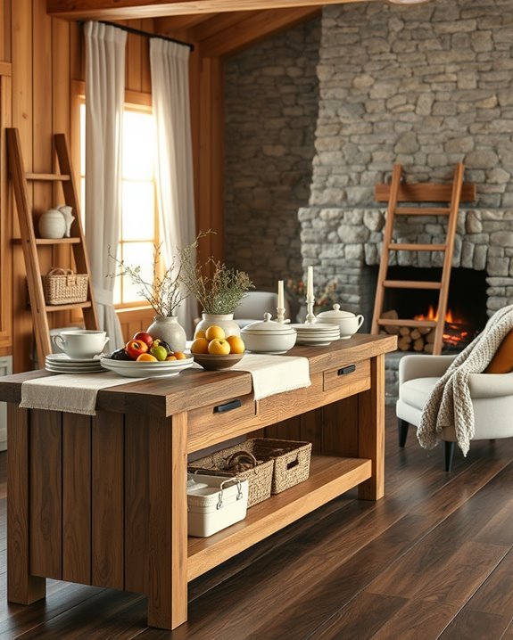 cozy cabin buffet decor