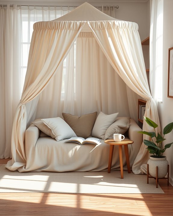 cozy canopy reading nook