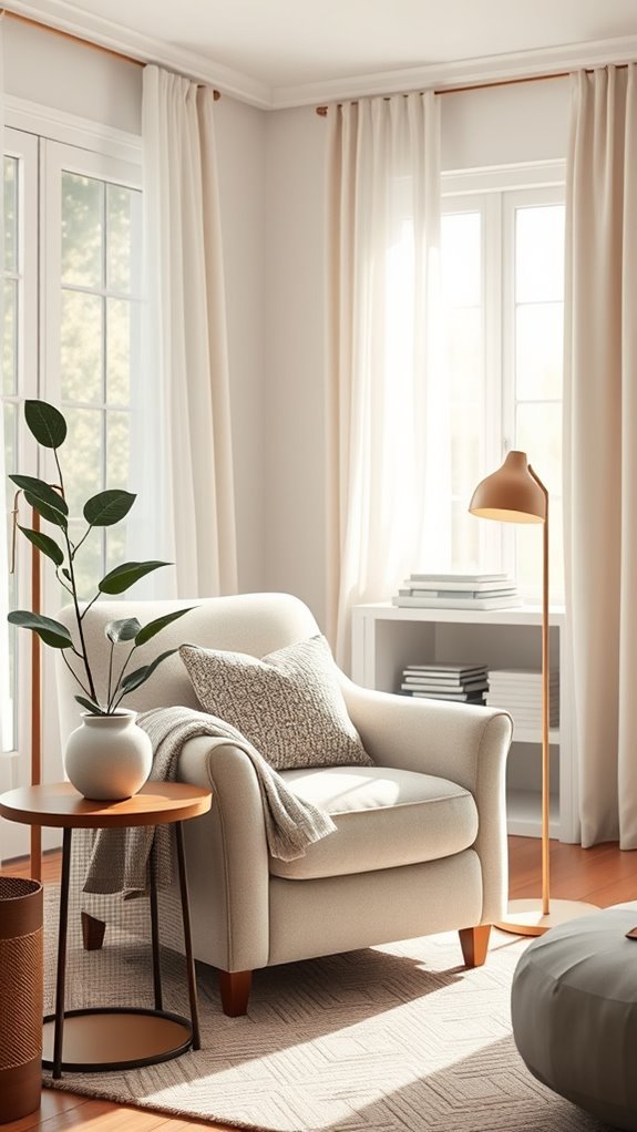 cozy chair soft blankets
