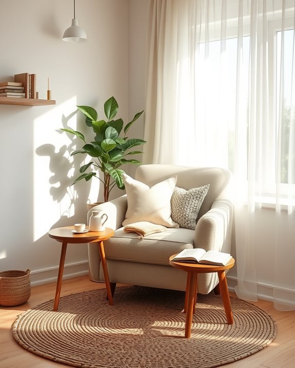 cozy chair warm lighting