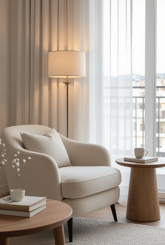 cozy chairs with soft lighting
