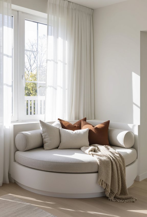 cozy circular reading nook