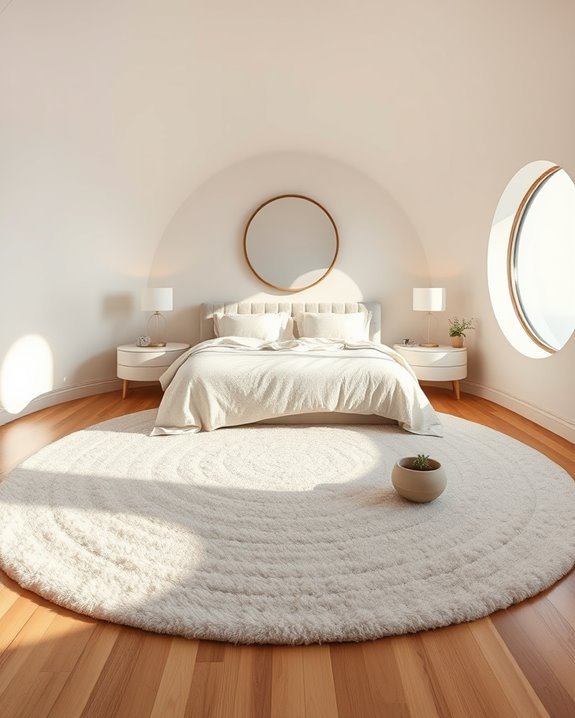cozy circular rug layering