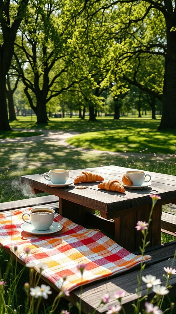 cozy coffee date outdoors