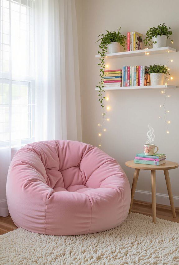 cozy comfortable plush reading nook