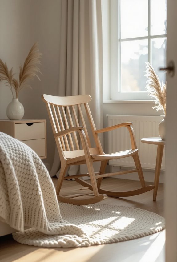 cozy compact miniature rocking chair
