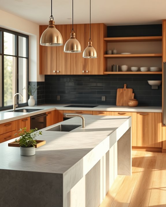 cozy concrete kitchen accents