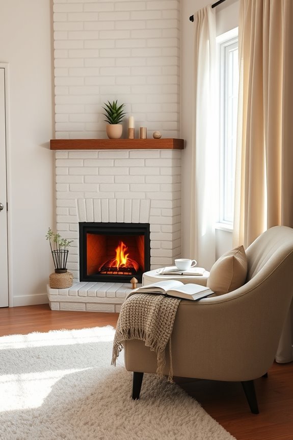 cozy corner fireplace retreat