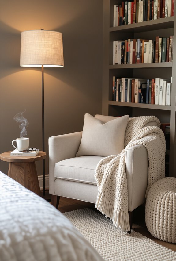 cozy corner reading setup