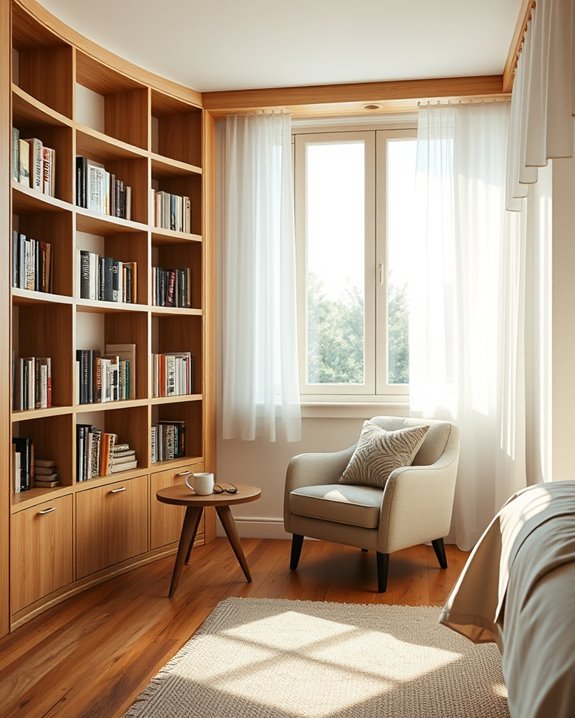 cozy custom bookshelf nook