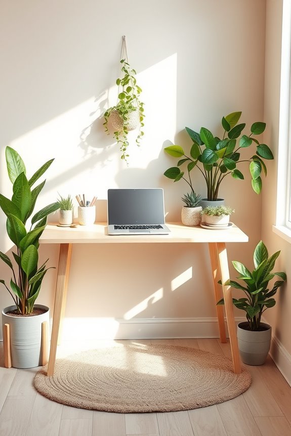 cozy desk plants arrangement